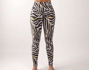 zebra print yoga pants