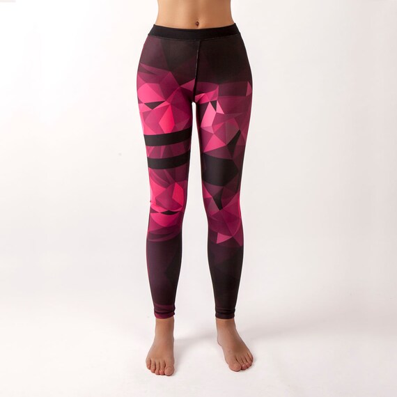 black and pink gym leggings