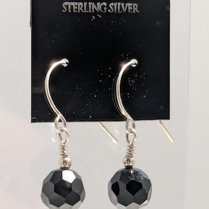 Gemstone & .925 Sterling Silver Drop Dangle Bead French Hook Earrings