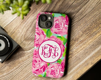 Monogram Phone Case - iPhone 16 Protective Case - Patterned Custom Phone Case - Personalized iPhone Case - Monogram iPhone 16 Slim Case