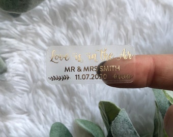 Foil Wedding Favor Labels - Foil Sticker for Wedding Bubbles - Bubble Wand Foil - Party Favor Label - Gold Foil Rose Gold Foil Silver Foil