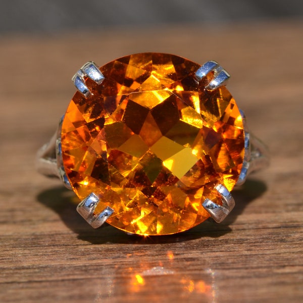 Orange Sapphire Ring - Etsy