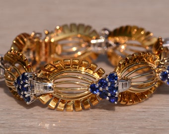 Retro Era Tiffany and Company Sapphire and Diamond Bracelet