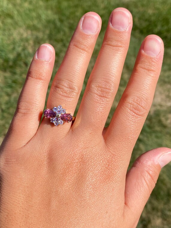 Ladies 14K Tourmaline and Tanzanite Cocktail Ring - image 7