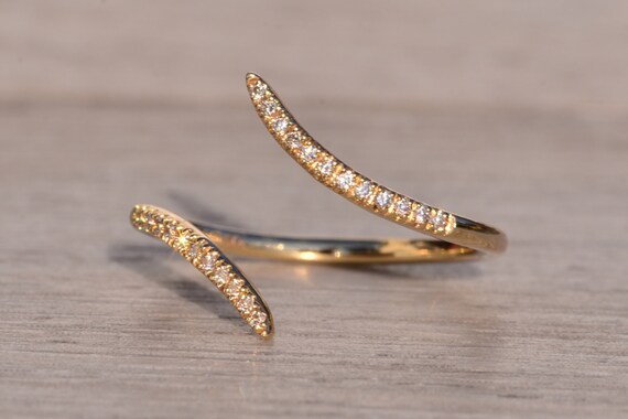 Gabriel and Co Signed Bypass Diamond Ring in Yell… - image 2