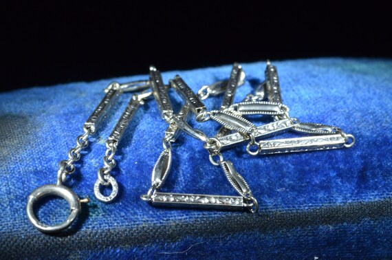 Antique White Gold Watch Chain
