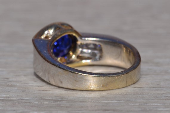 Ladies 14K Two Tone Ring set with Tanzanite and D… - image 3