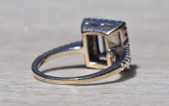 Diffused Emerald Cut Blue Sapphire Engagement Rin… - image 4