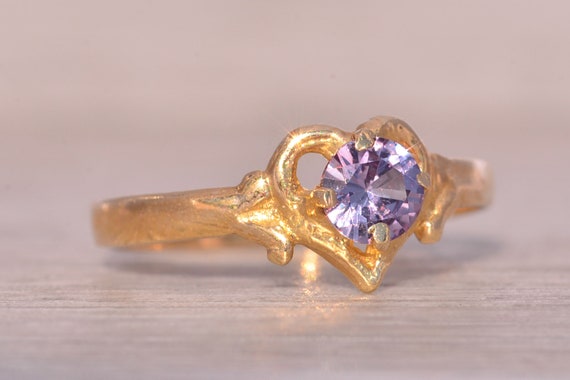 Lab Created Color Change Ring in Yellow Gold - image 5