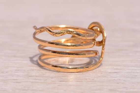 Ruby Snake Ring in Yellow Gold - image 4