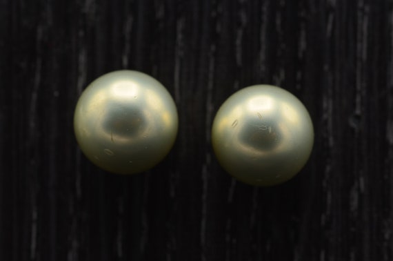 12.2mm Faux Pearl Stud Earrings in 14K Gold - image 4