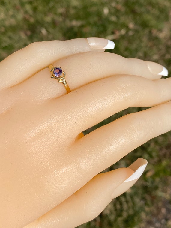 Lab Created Color Change Ring in Yellow Gold - image 8