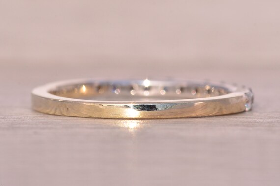 Yellow Gold Natural Diamond Shared Prong Band - image 4