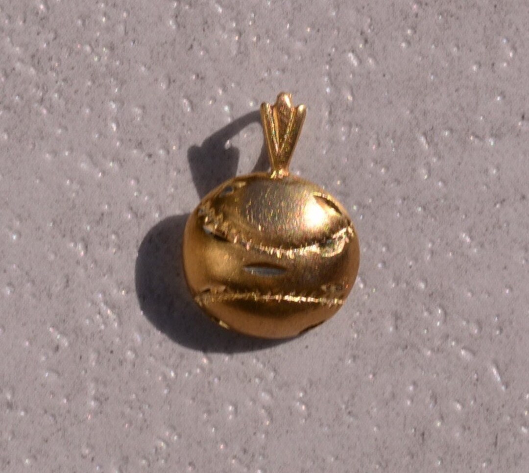 Yellow Gold Baseball Charm