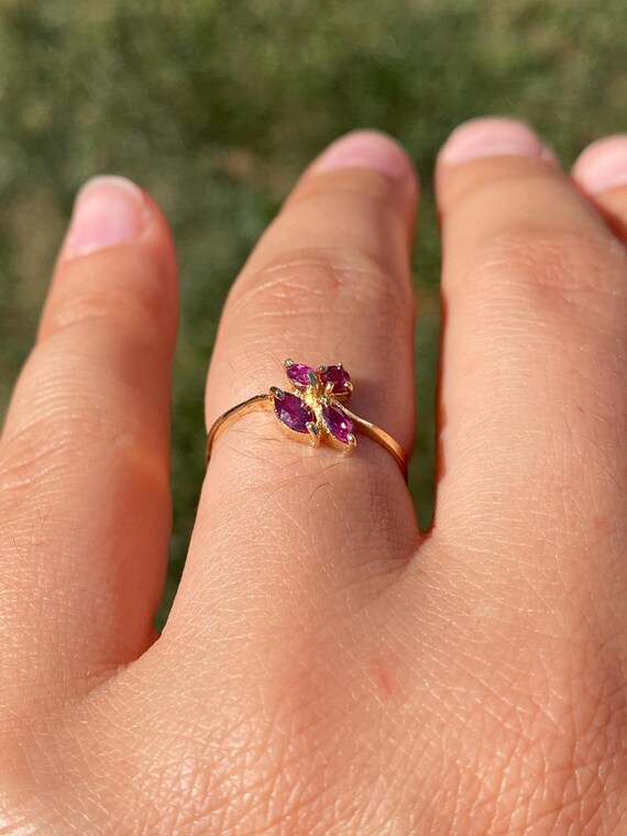 Simple Ruby Ring in Yellow Gold - image 9