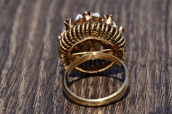 Signed Ruby and Opal Princess Ring - image 4