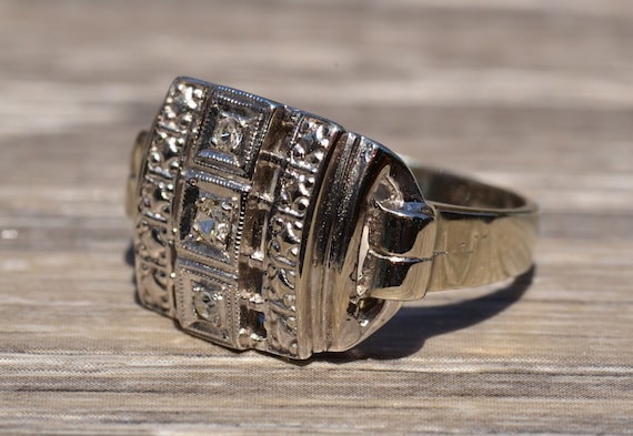 Art Deco Transitional Diamond Ring - image 5