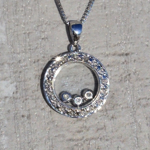 Ladies Happy Diamonds Style 14K Round Necklace