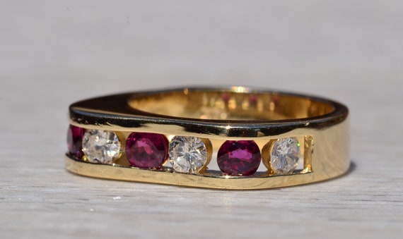 Modern Ruby and Diamond Band - image 2