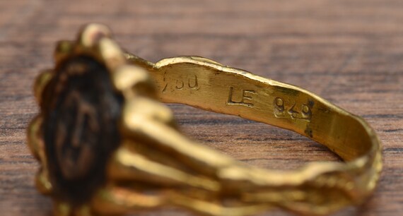 Signed Ring set with Ancient Coin Motif in 18 Kar… - image 8