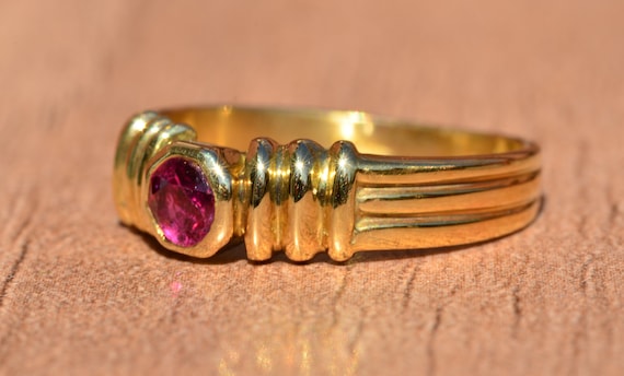 Modernist Ring Bezel set with Ruby - image 2