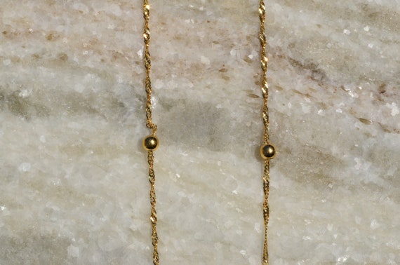 Thin Yellow Gold Station Chain - image 2