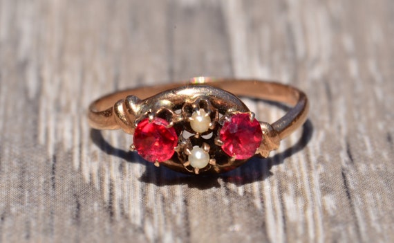 Victorian Rose Gold Toi Et Moi Ring Etsy Australia