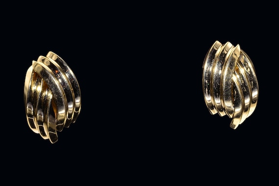 Yellow Gold Layered Ear Clips - image 1