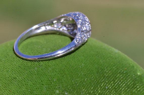 Antique Platinum Filigree Engagement Ring - image 4