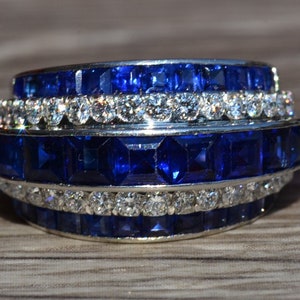 Outstanding Sapphire & Diamond Ring Attributed to Oscar Heyman
