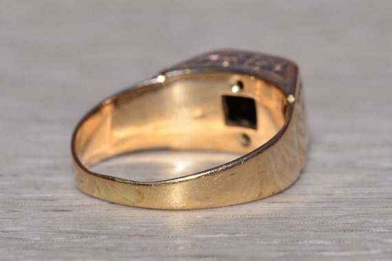 Antique 14K Yellow Gold Ring set with Diamonds - image 4