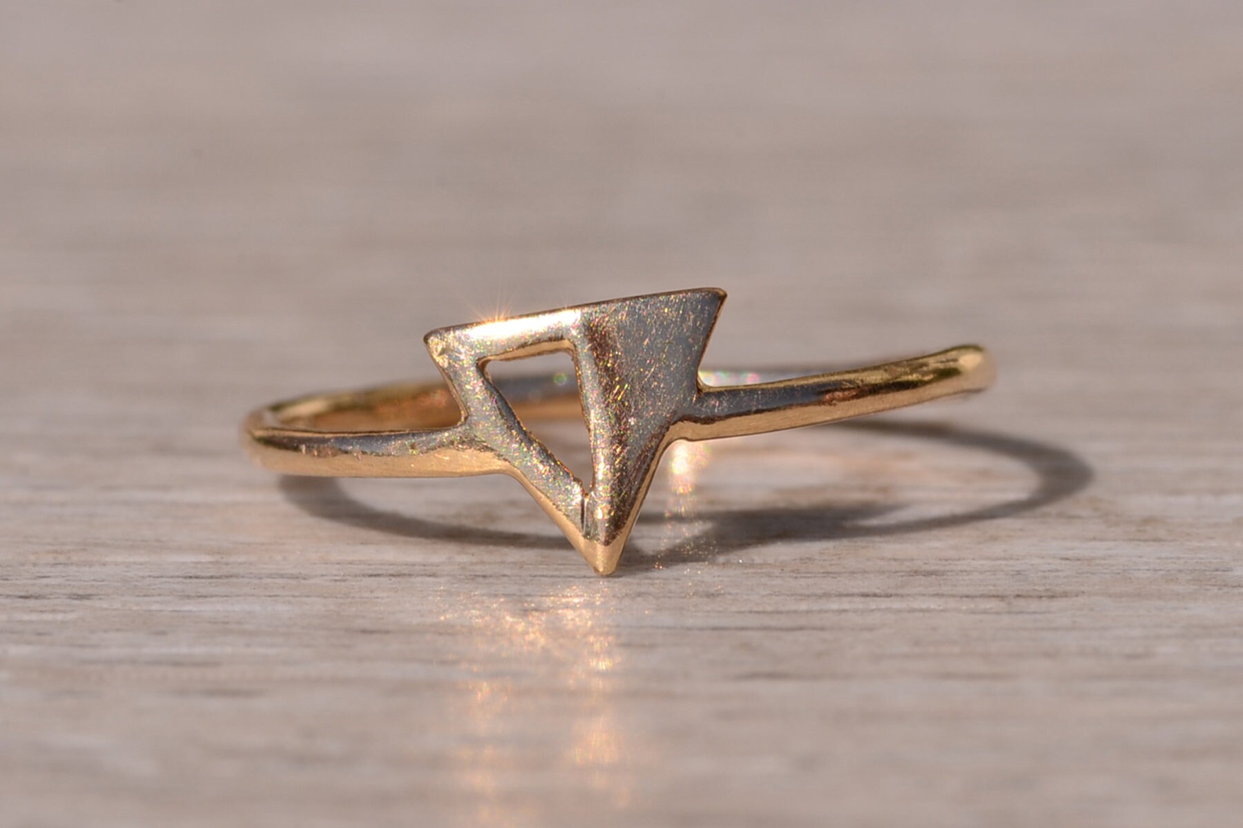Yellow Gold Triple Triangle Ring