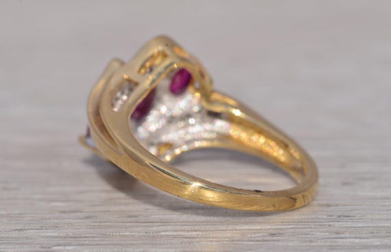 Past Present Future Ruby & Diamond Ring set with … - image 3