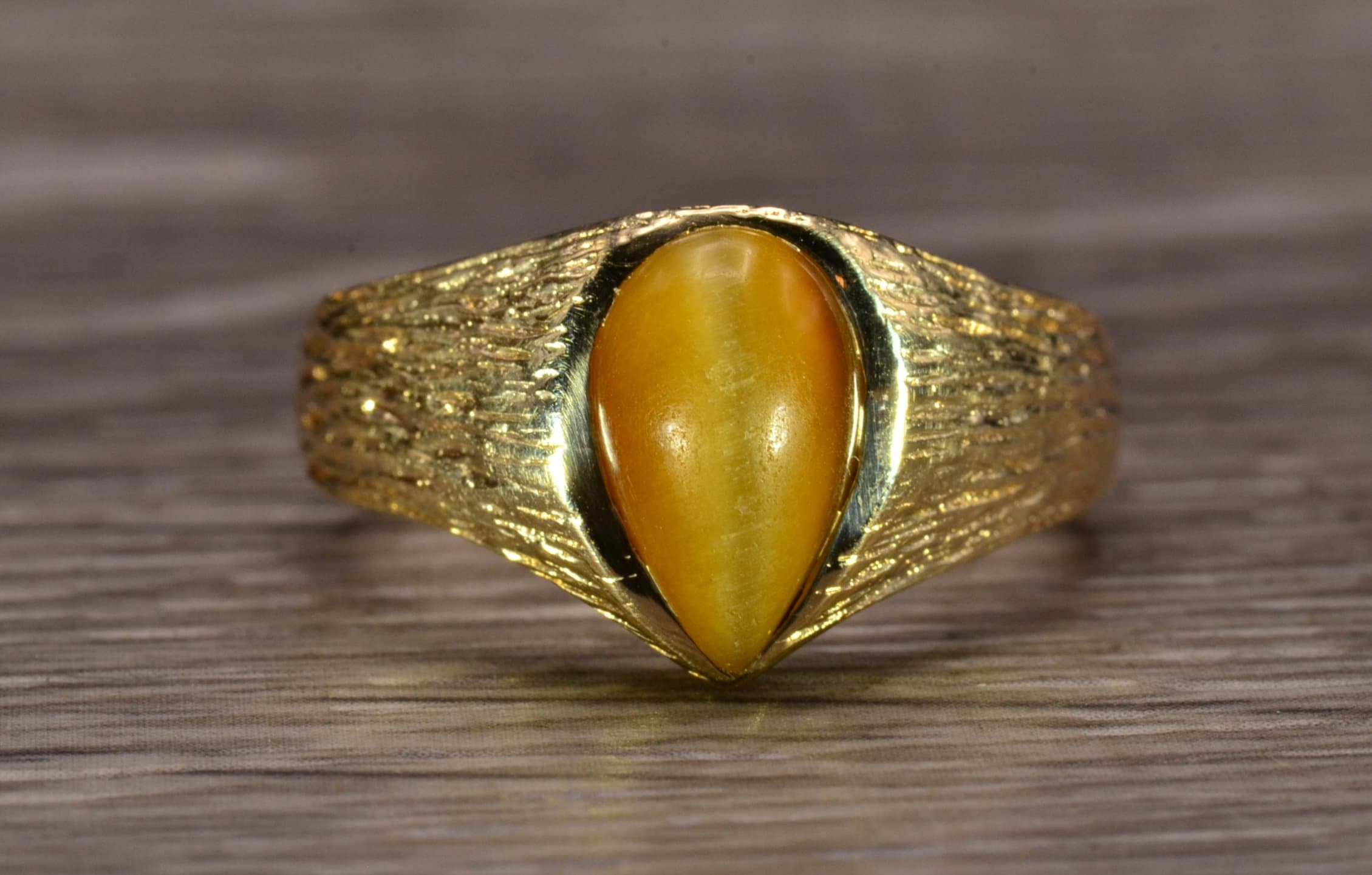 Mens gold tiger eye best sale ring