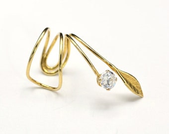 14K Yellow Gold Left Cuff Earring