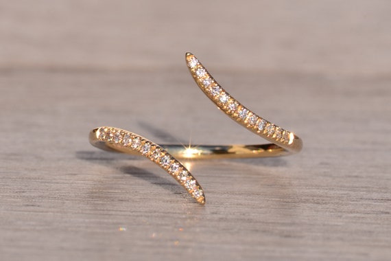 Gabriel and Co Signed Bypass Diamond Ring in Yell… - image 6