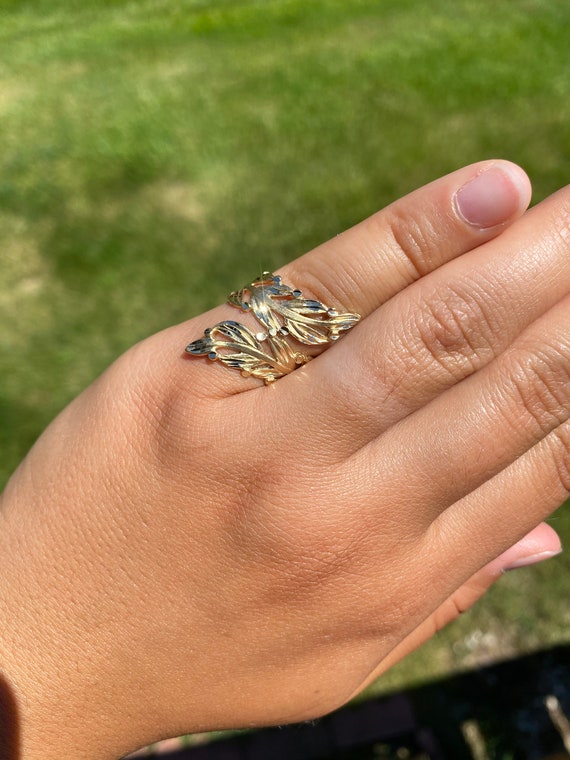 Yellow Gold Floral Statement Ring - image 8