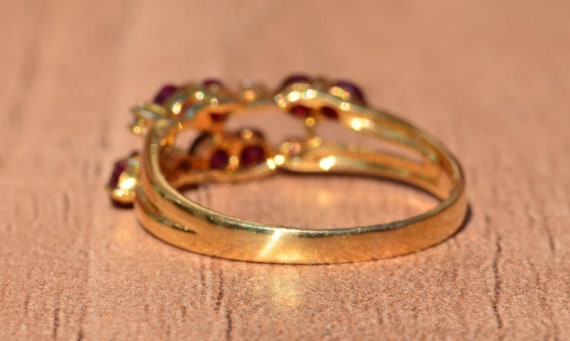 Stackable Ruby and Diamond Modernist Double Band - image 4