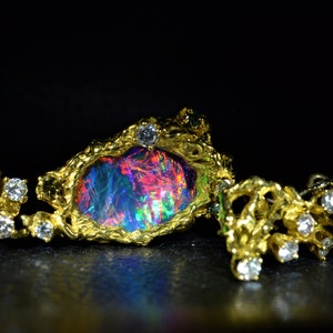 Arthur King Opal Earrings Set with Opal and Diamonds and Fancy Colored Diamonds image 2