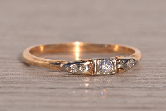 Antique Natural Diamond Band in Yellow Gold - image 5