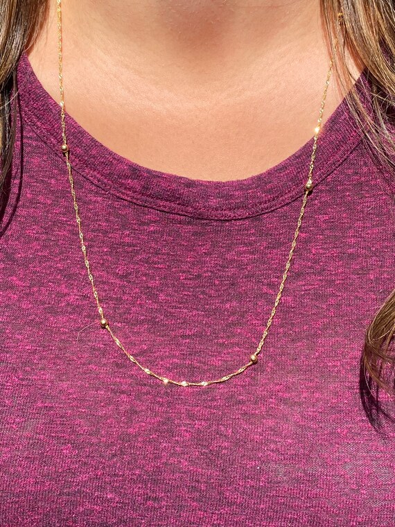 Thin Yellow Gold Station Chain - image 3