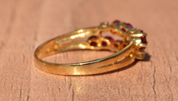 Stackable Ruby and Diamond Modernist Double Band - image 5