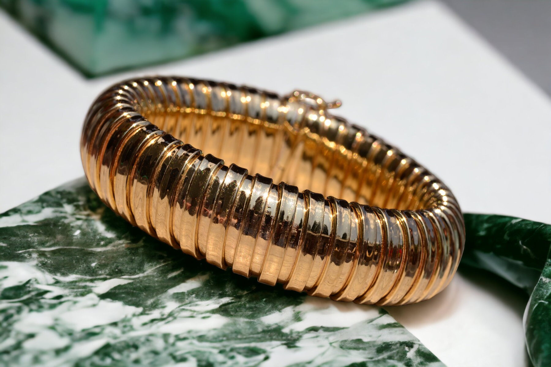 Braided tubogas bracelet in italian 14k yellow best sale gold