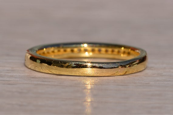 Signed Champagne Gold Band with Natural Diamonds - image 3