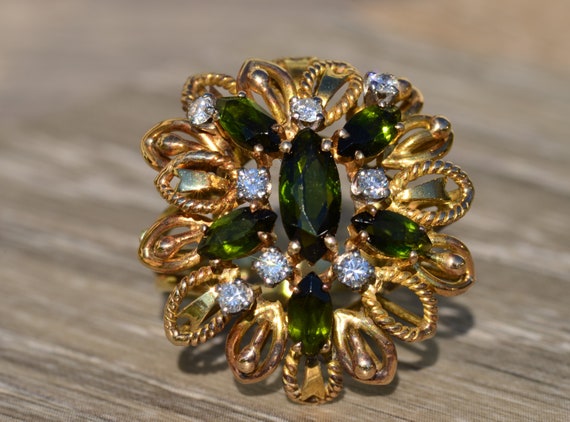 Vintage Tourmaline and Diamond Ring - image 7