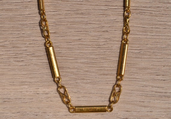 18 Karat Yellow Gold Handmade Specialty Link Neck… - image 1