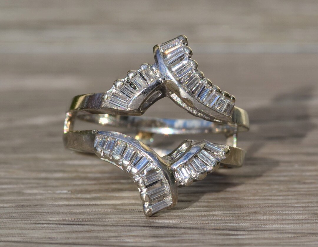 Ladies 14K White Gold Ring Jacket Set With 0.50 CTW Diamonds Etsy