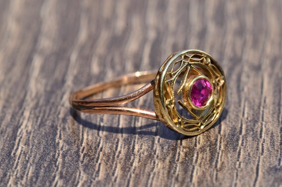 Filigree Ring set with Ruby - image 2