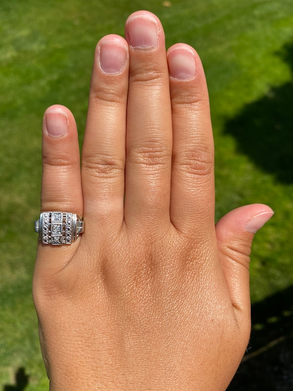 Art Deco Transitional Diamond Ring - image 7