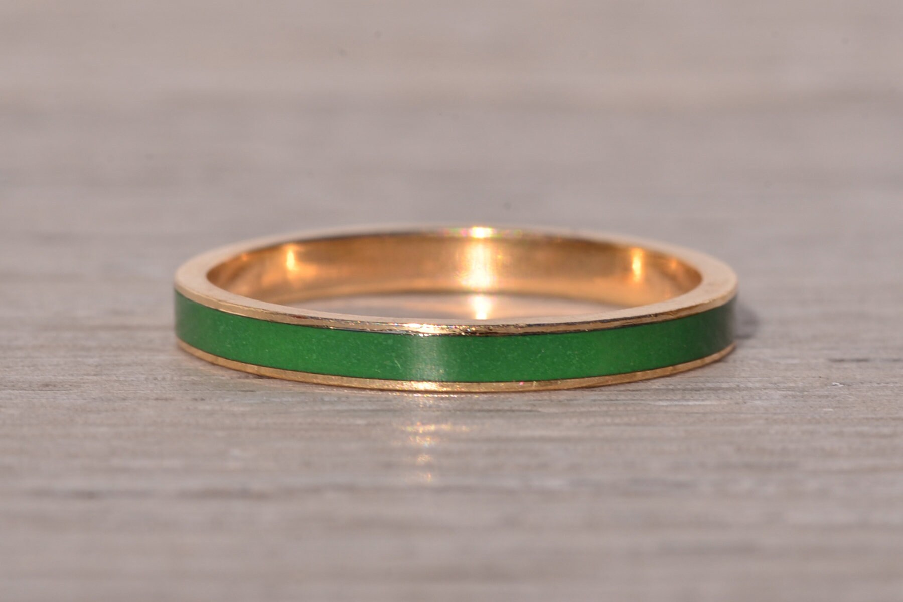 Vintage Yellow Gold Green Enamel Band - Etsy Vintage Yellow Gold Green Enamel Band - Etsy